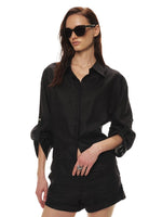 Linen Waist-Cinched Shirt Set