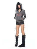 Vintage Printed Zip Hoodie Jacket
