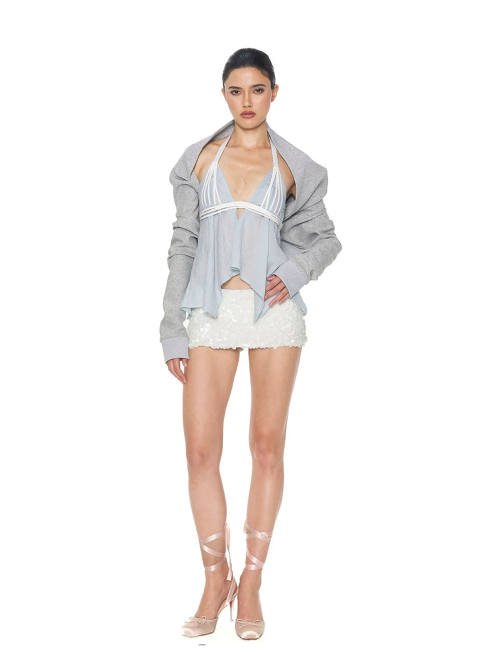 Backless V-Neck Halter Top