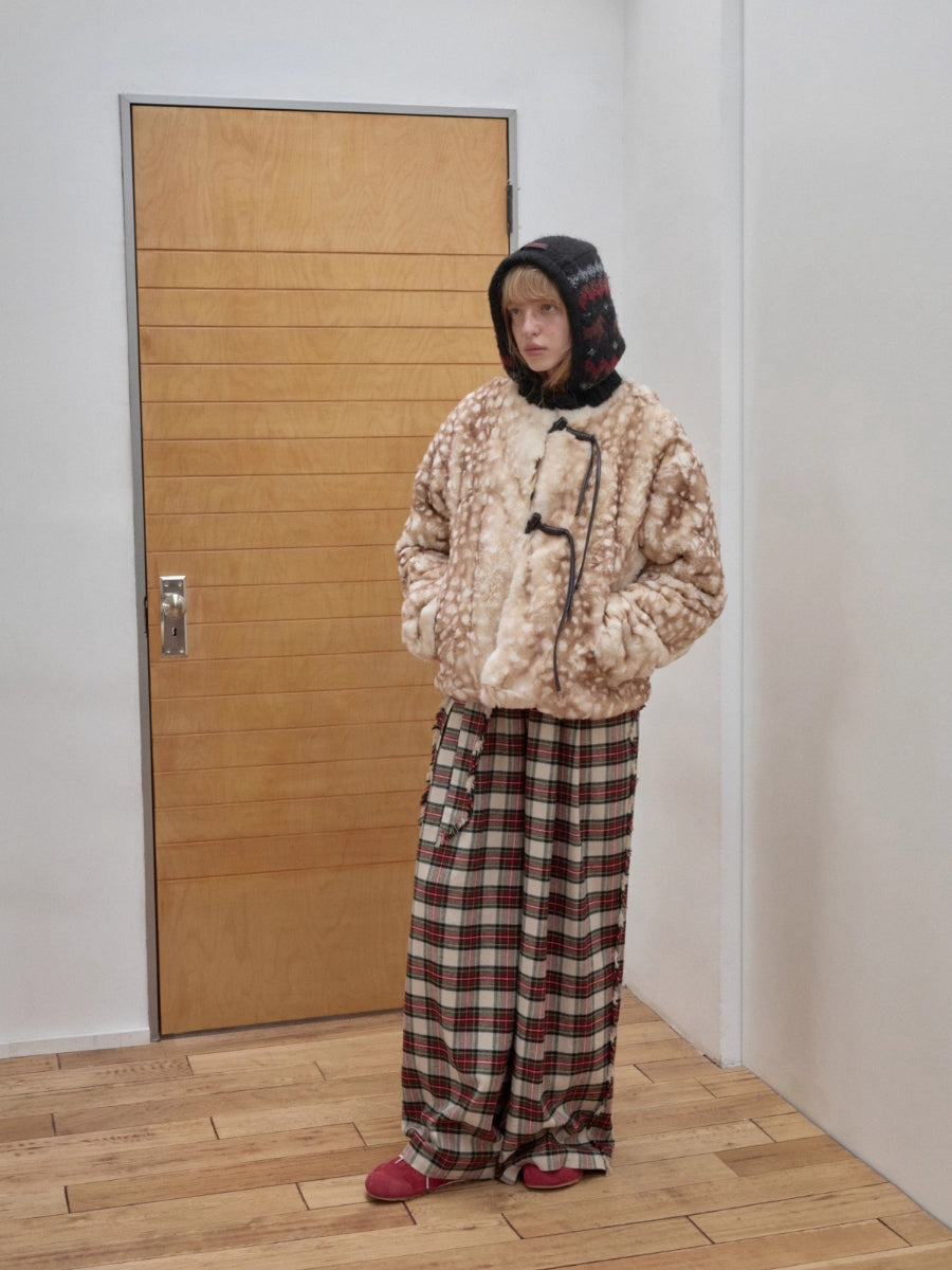 Fair Isle Pony Jacquard Knit Balaclava Hat