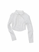Scallop Collar Crop Shirt