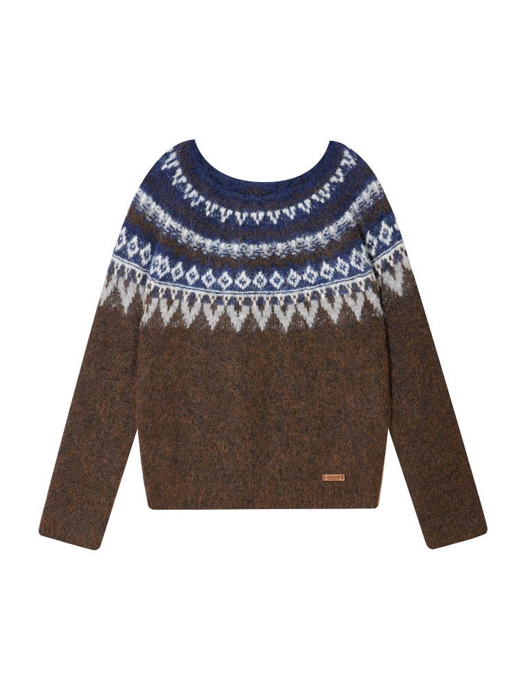 Wool-Blend Fair Isle Sweater