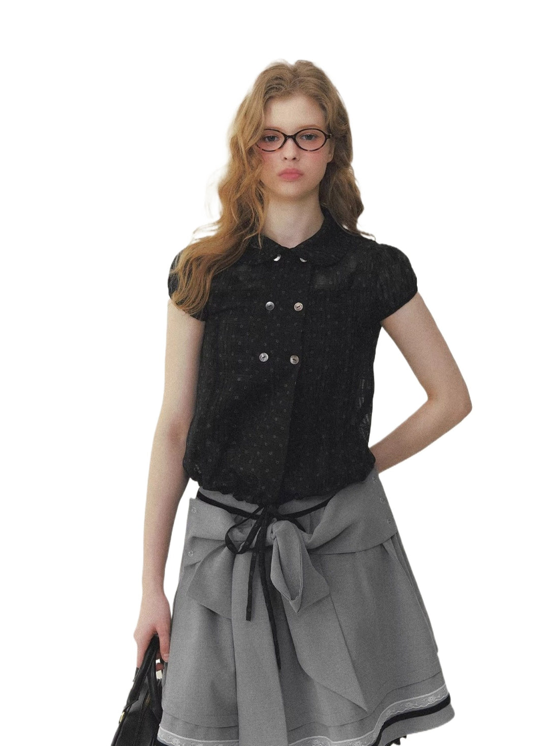 Lace Floral Doll Collar Shirt