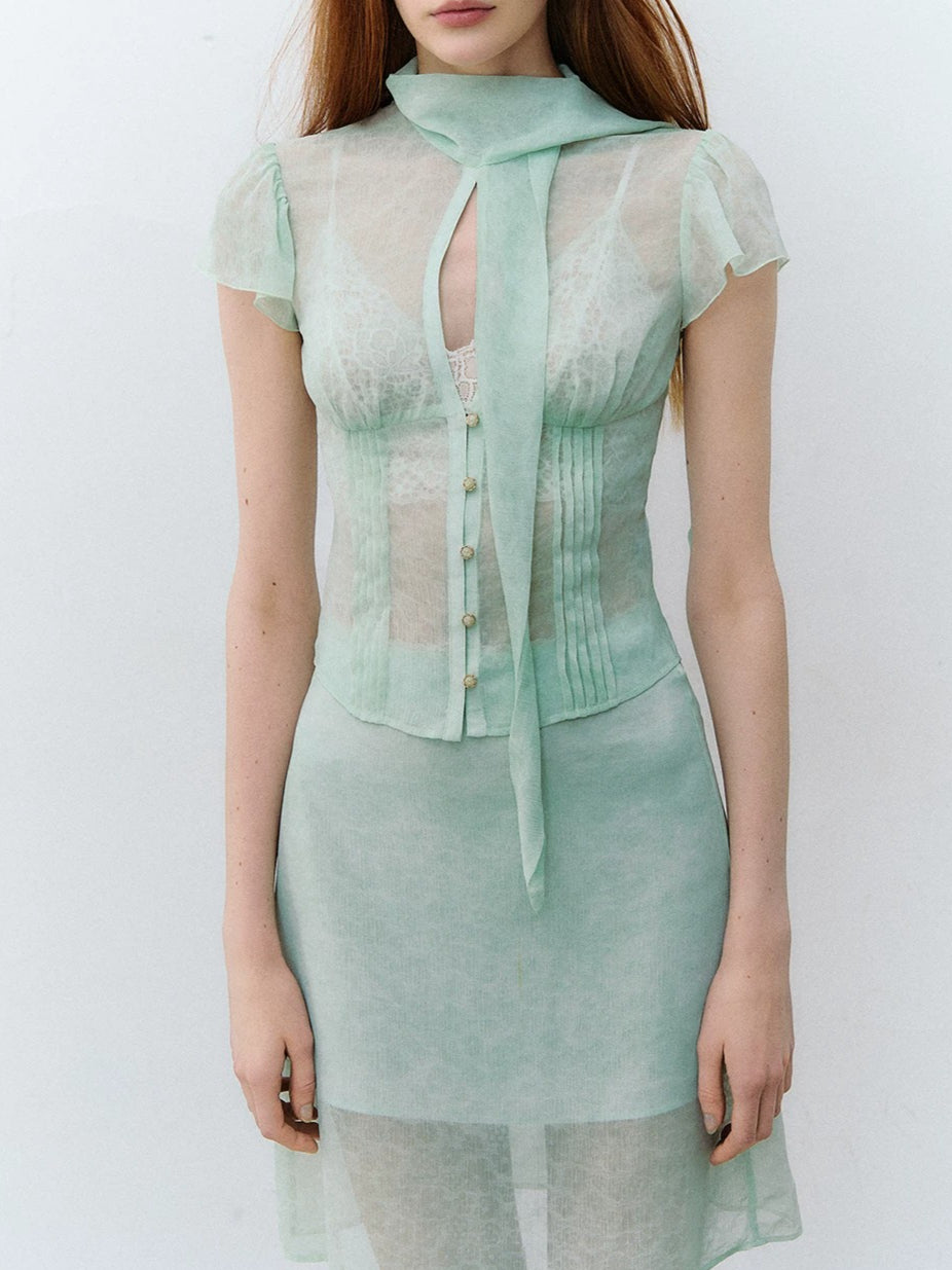 Blurred Romance Chiffon Set