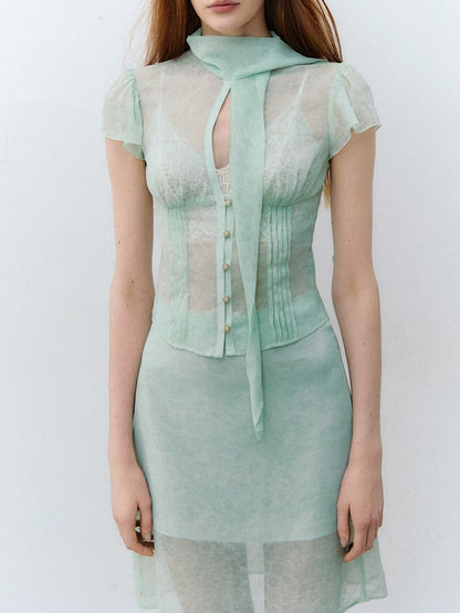 Blurred Romance Chiffon Set