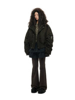 Vintage Hooded Fur Trim Down Jacket