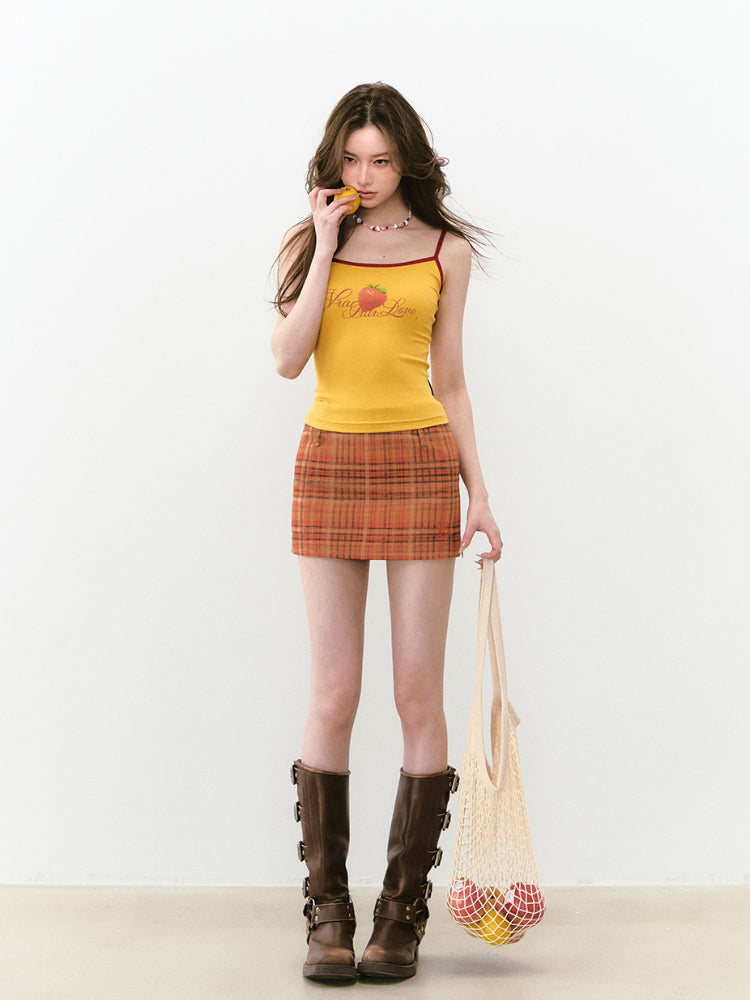 Colorblock Letter Print Cami Top