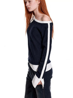 Layered Cable Knit Button Top