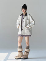 Floral Patchwork Twill Utility Coat