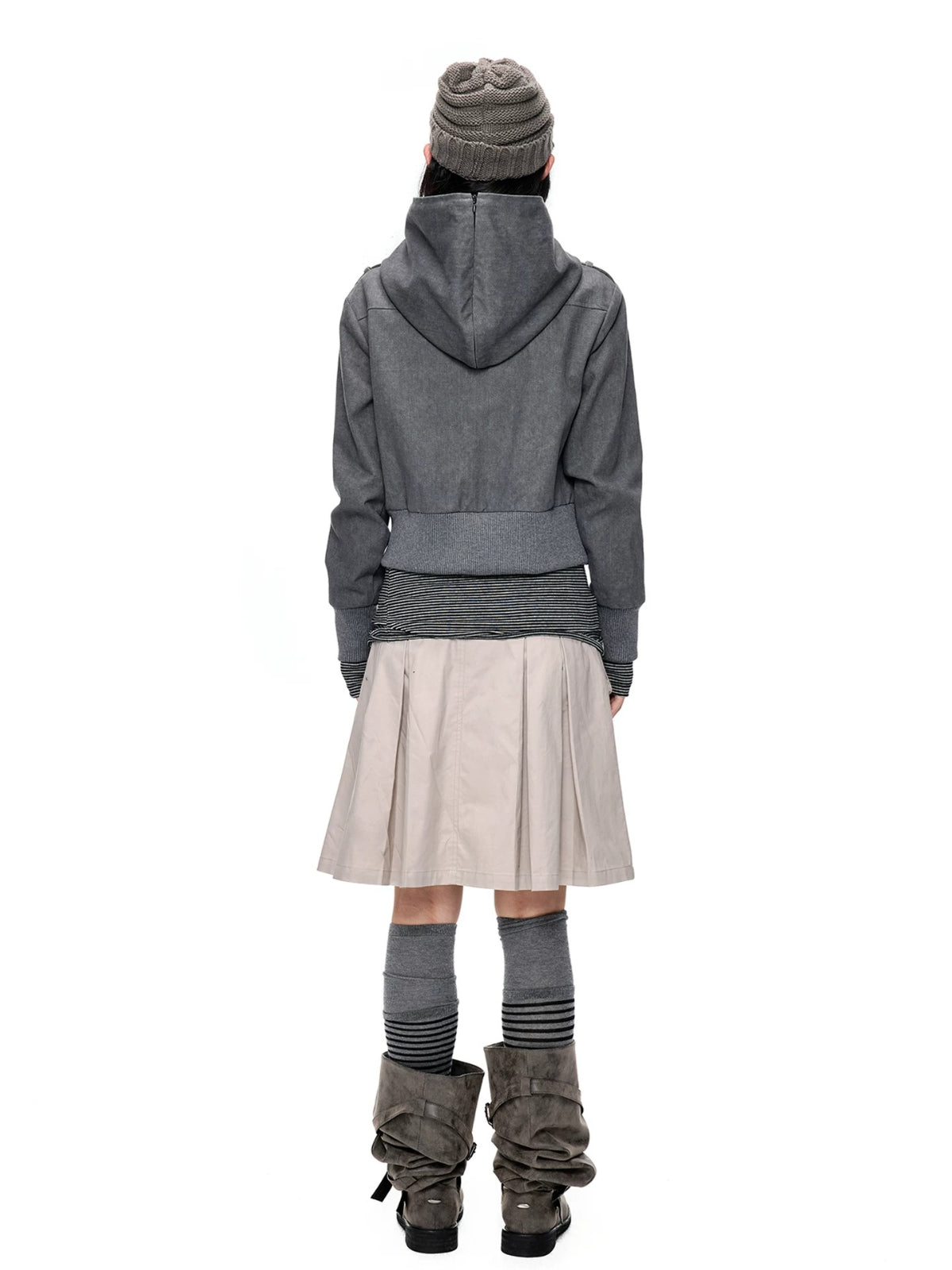 Hooded Double-Breasted Jacket