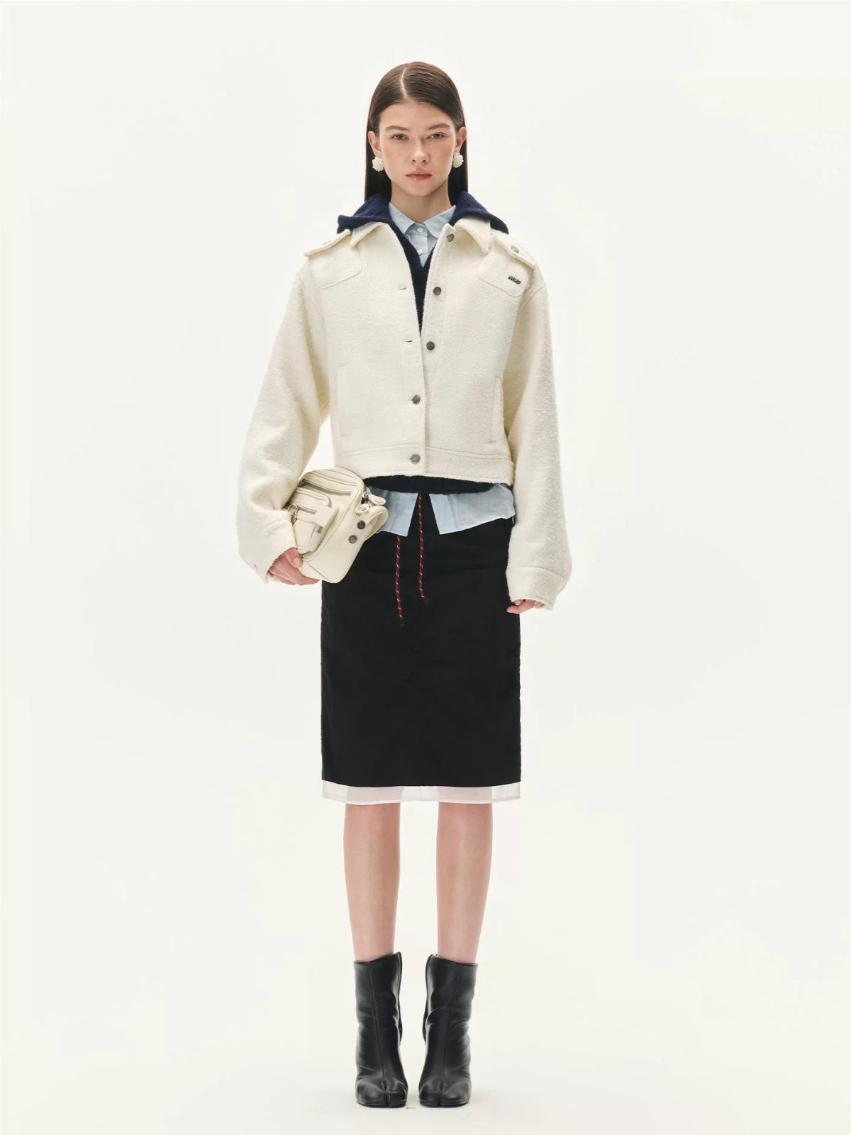Barn Wool Loop Tweed Short Jacket