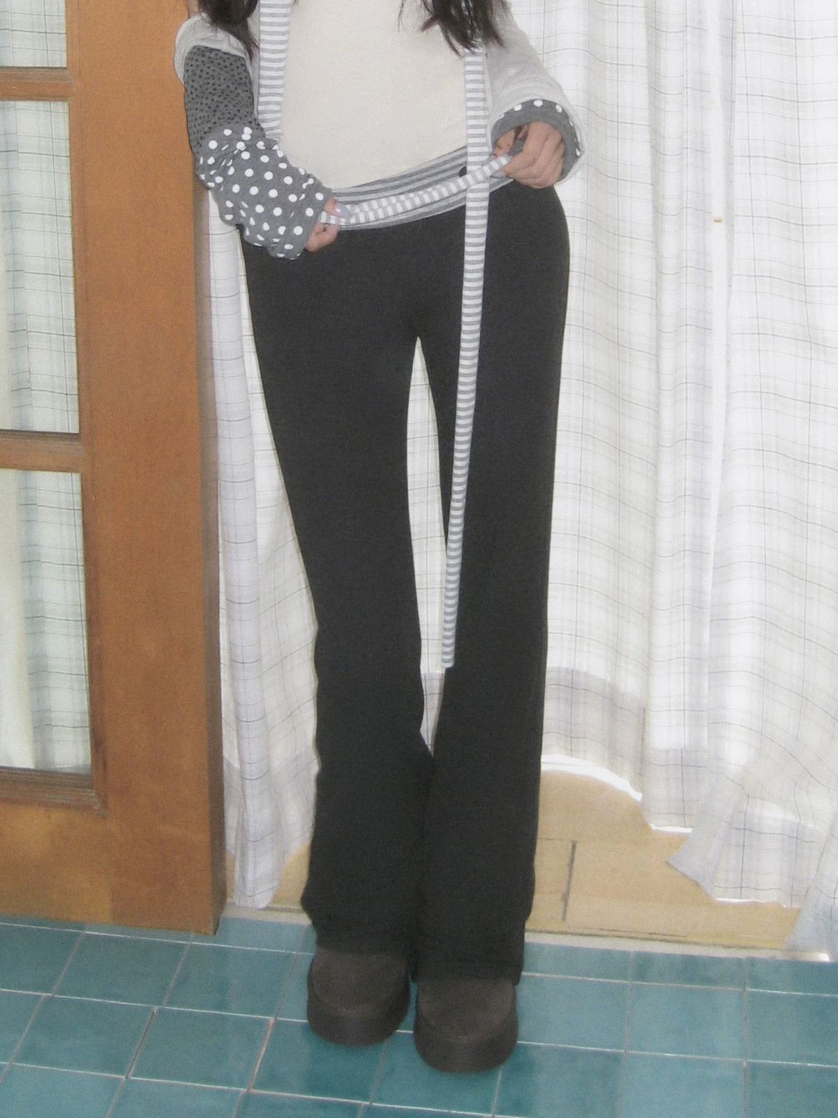 Striped Waist Flared Pants