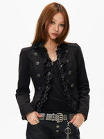 Frayed Cropped Jacket