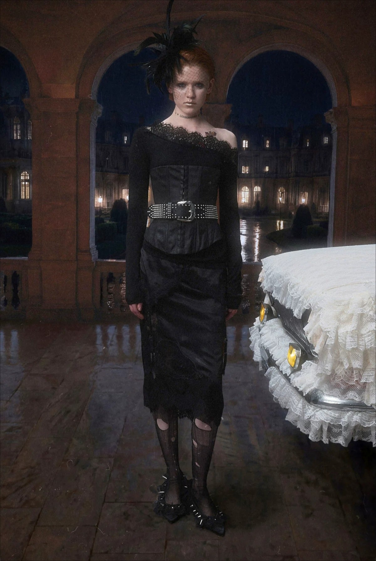 Washed Leather Corset Top