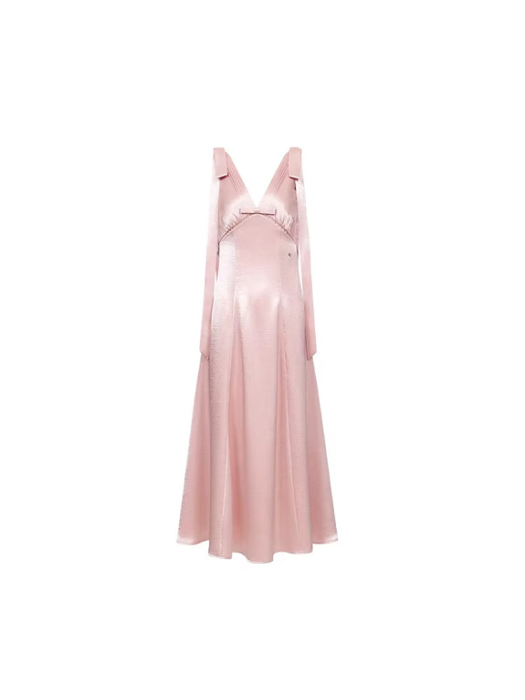 Peggy Satin Halter Dress