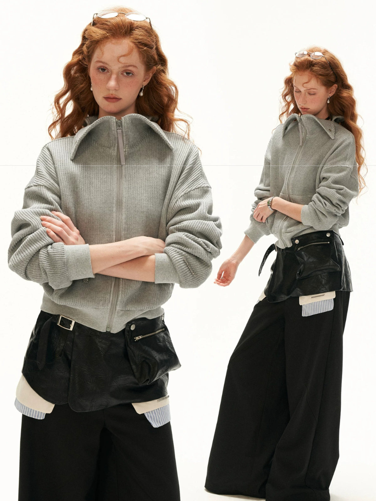 Structured Zip Knit Cropped Jacket