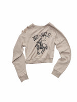 Washed Distressed Knight Cat Graphic Sweatshirt
