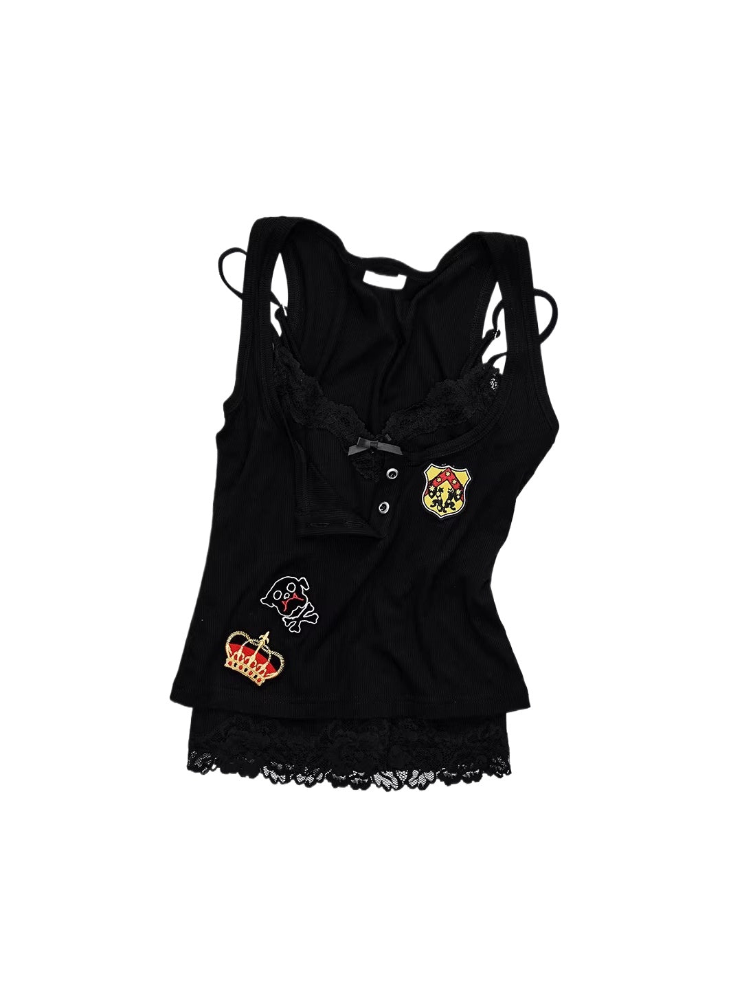 Lace Patchwork Knit Tank
