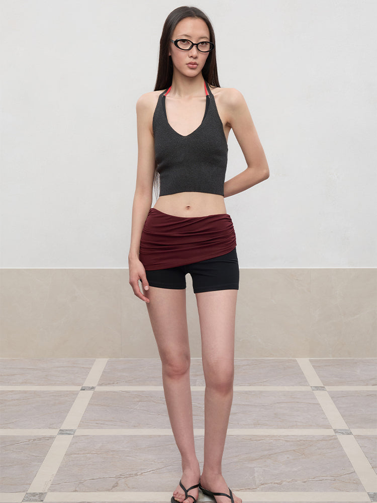 V-Neck Halter Layering Knit Vest