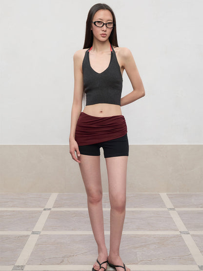 V-Neck Halter Layering Knit Vest