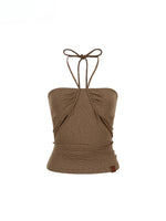 Pleated Rope-Hanging Fitted Bandeau