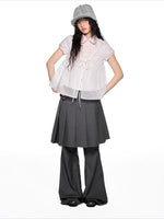 Pleated Skirt Flare Pants