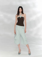 Waffle Cargo Cropped Pants