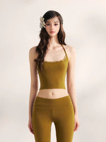 Lazy Weekend Beaded Tank Top & Yoga Pants Set