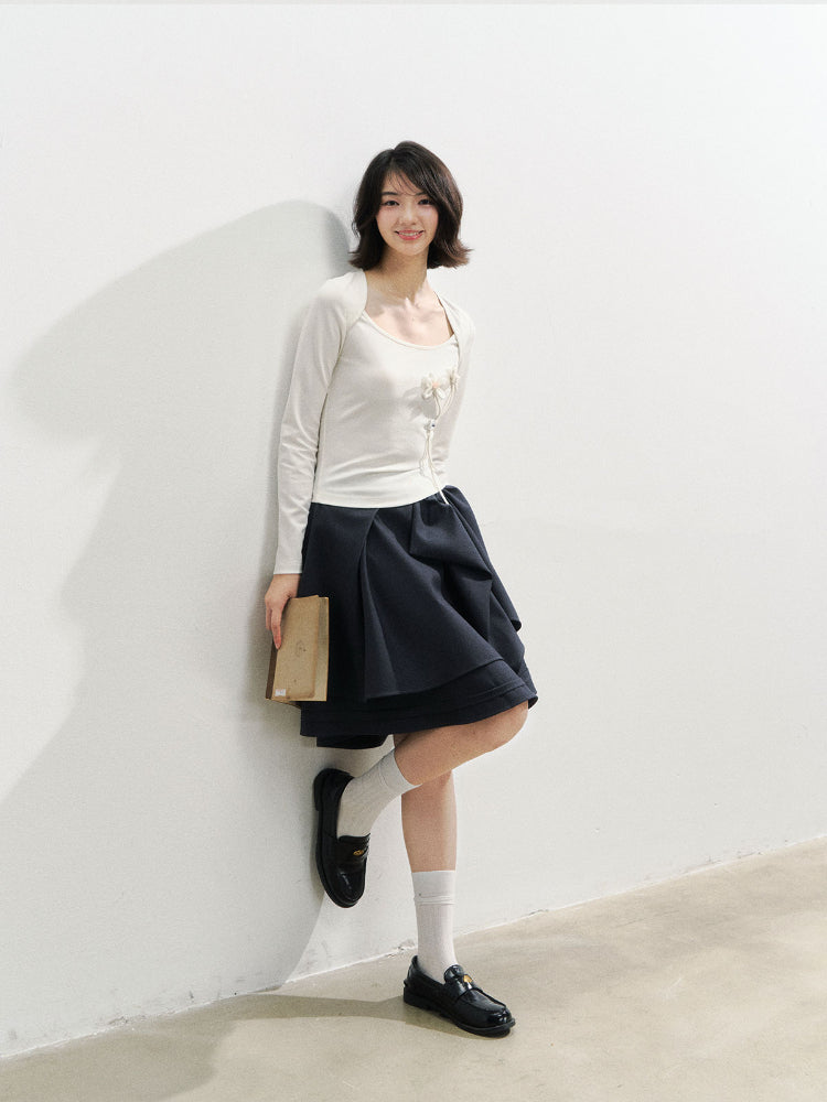 Structural Bow Mini Skirt