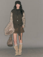 Fair Isle Panelled High-Neck Jacket
