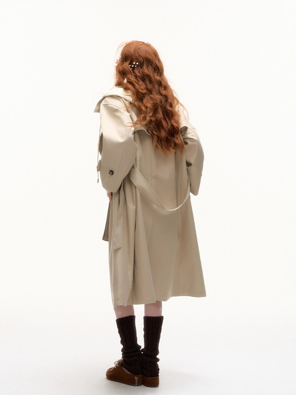 Khaki Hooded Trench Coat