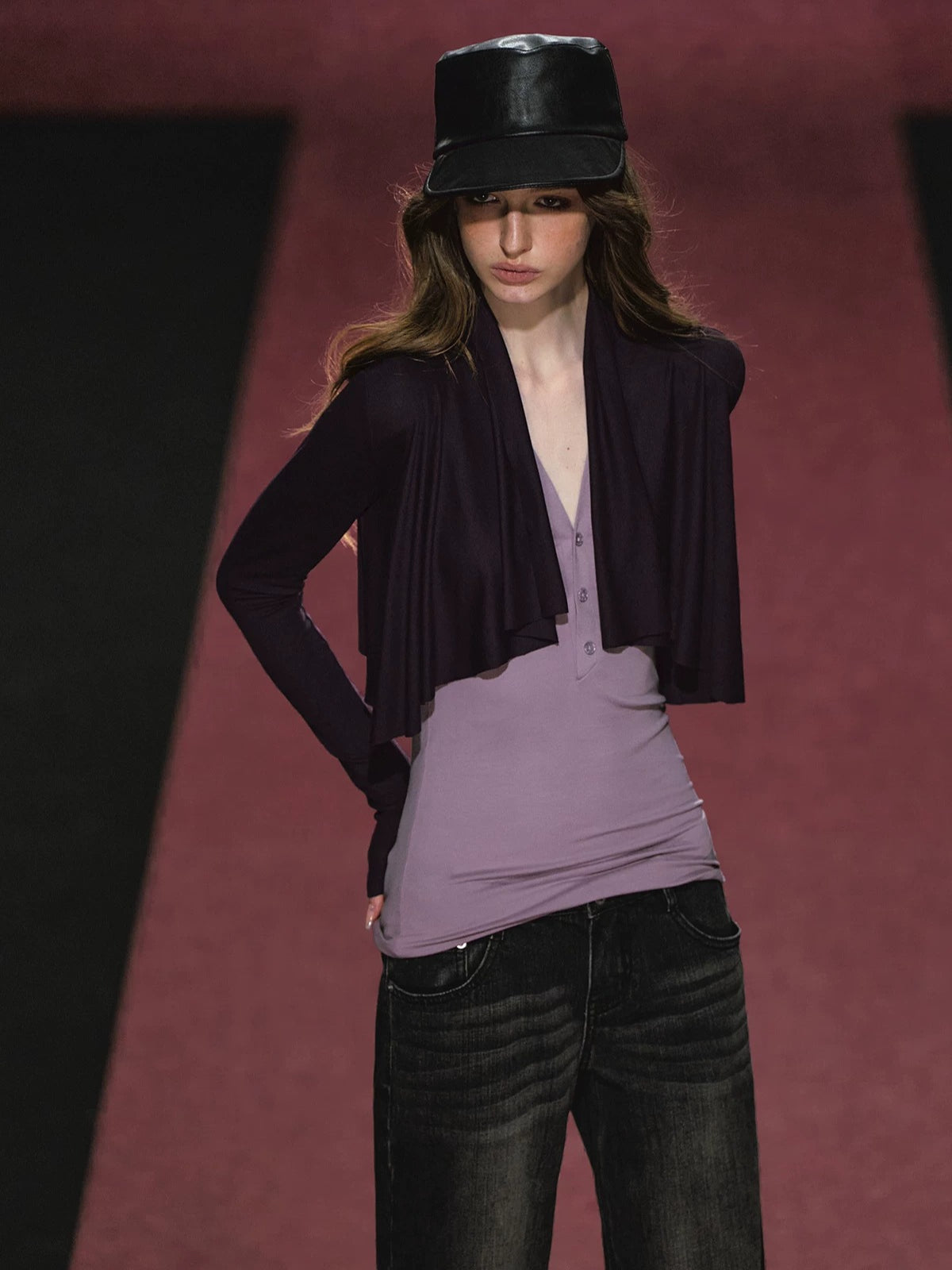 Irregular Pleated Shrug &amp; Top Set