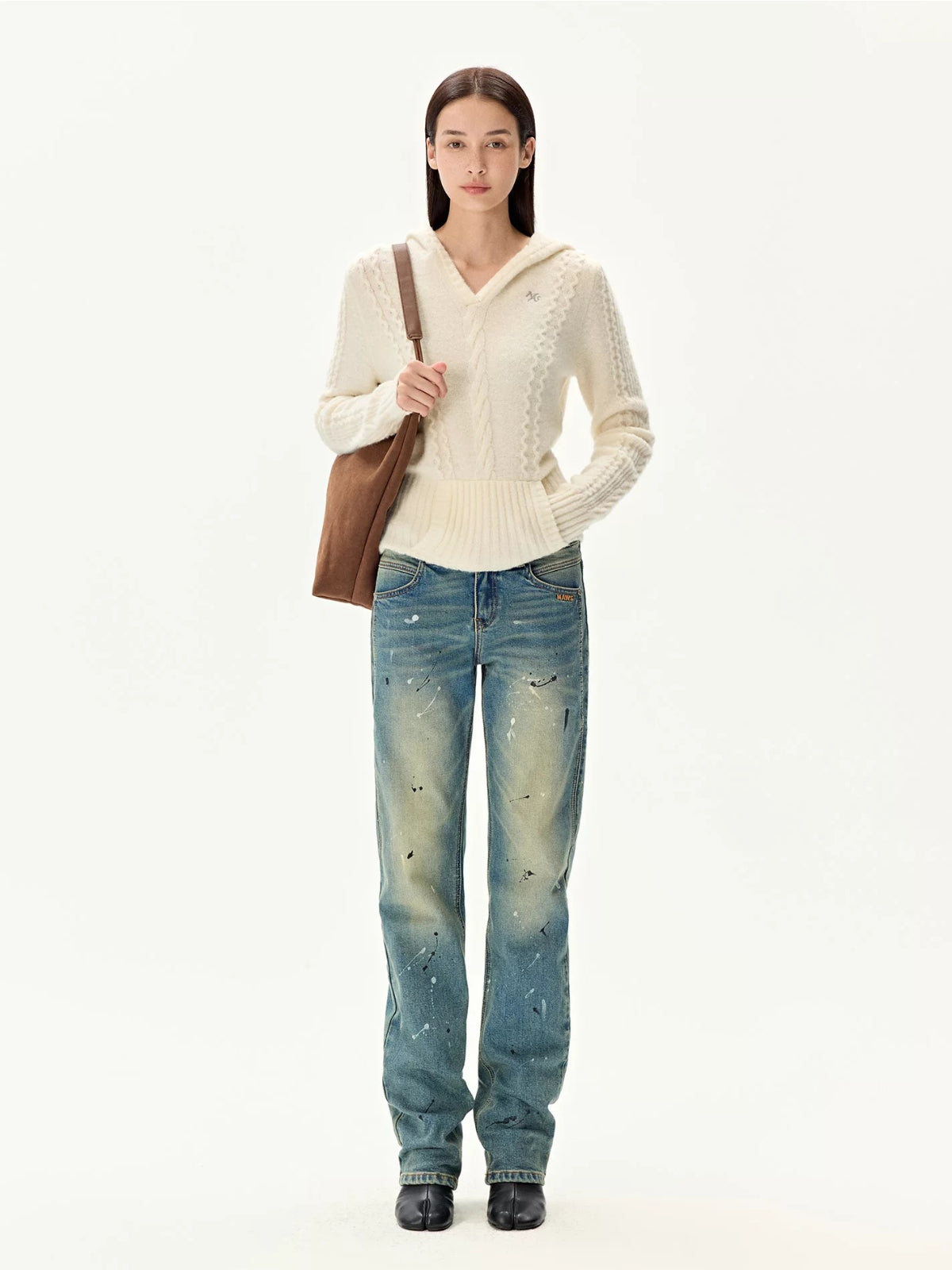 Alpaca Hooded Knit Sweater