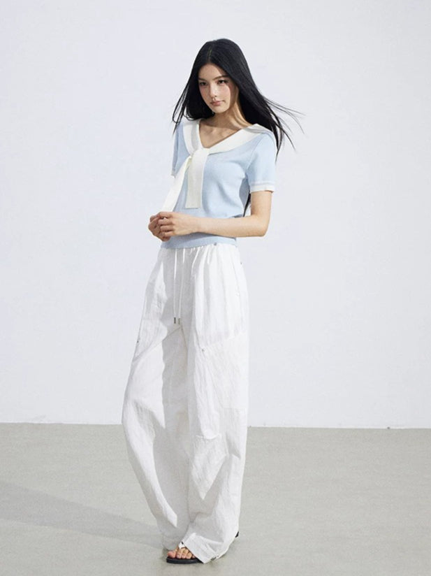 Layered Cape Knit Top