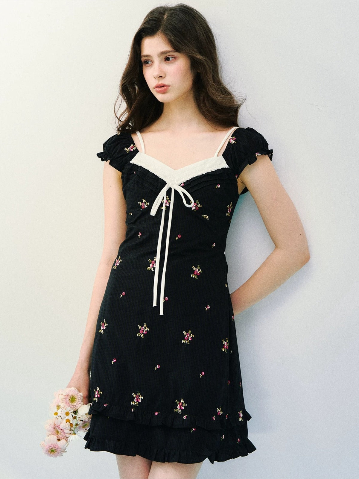 Floral Square Neck Dress