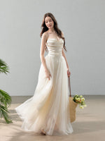 Satin Tulle Strapless Dress