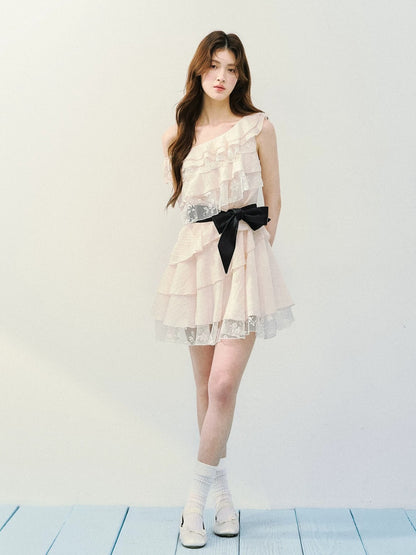 Lace Ruffle Layered Dress