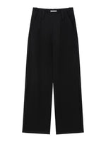 Black Mid-Rise Straight Trousers