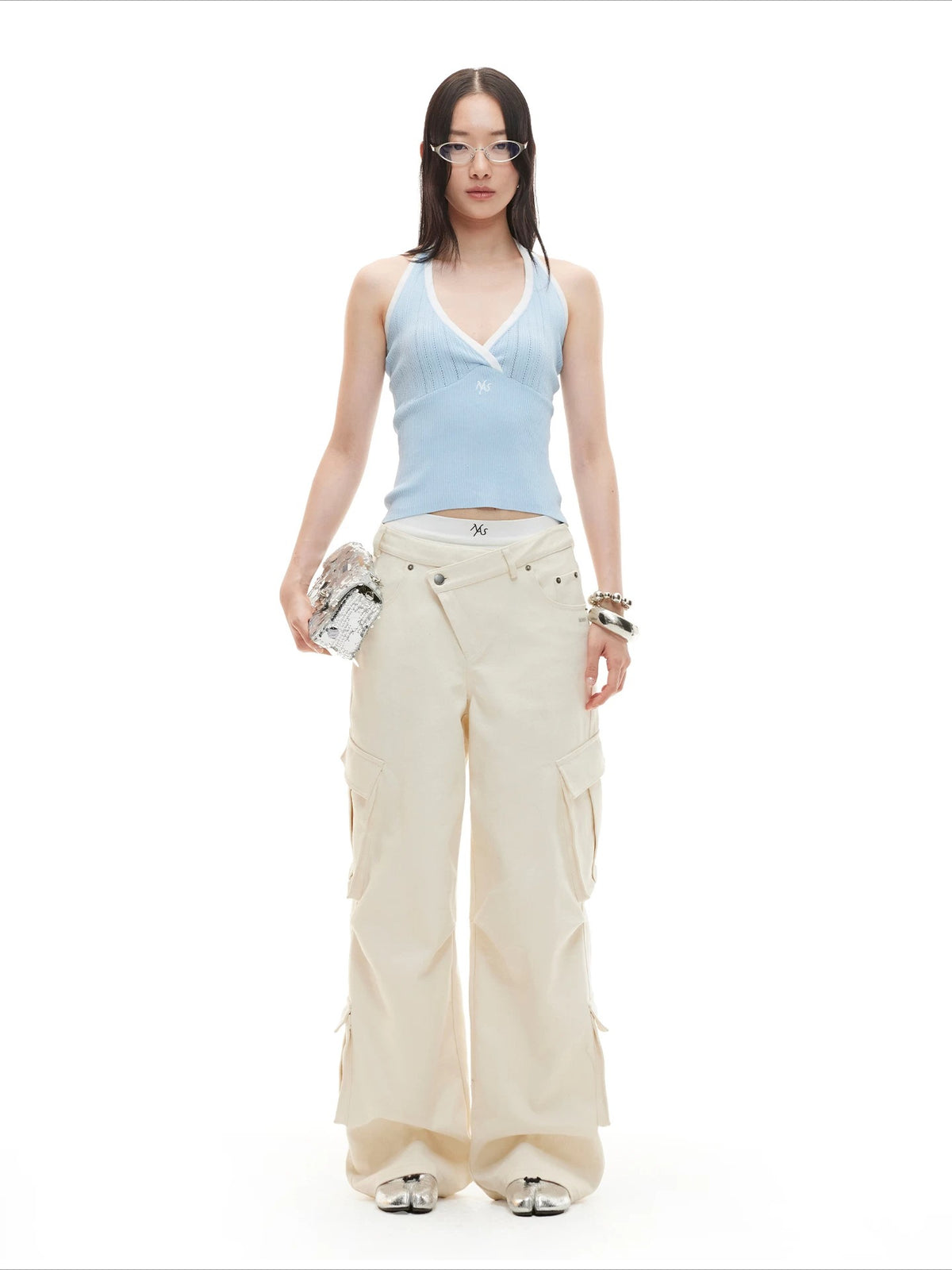 Pleated Halter Knit Tank