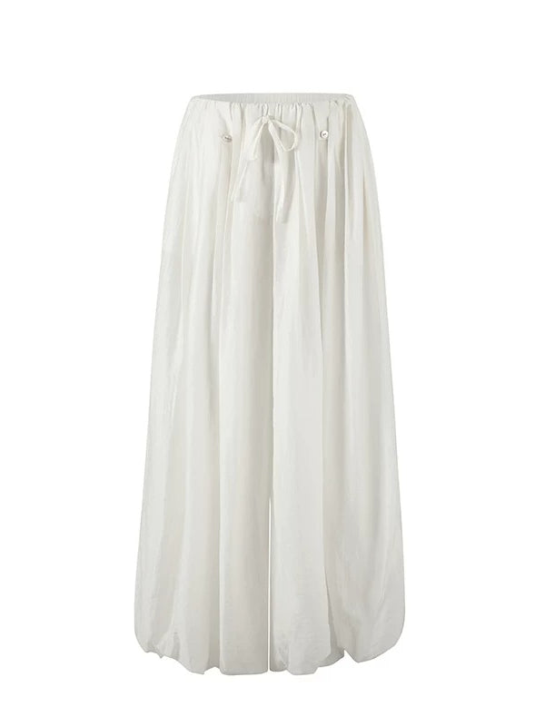 Shell Button Tencel Balloon Pants