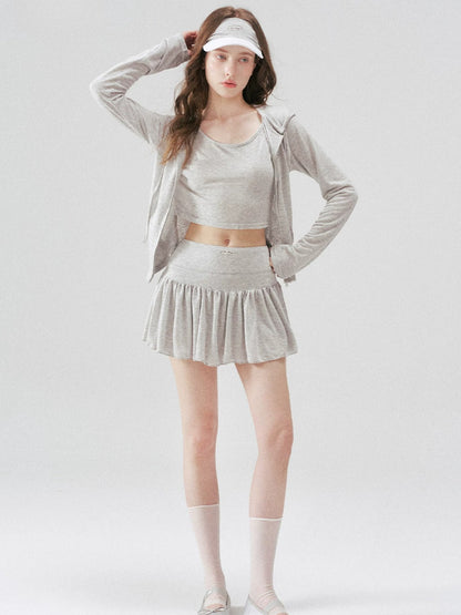 Lyocell Hooded &amp; Skirt Set