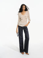 V Neck Knit Top