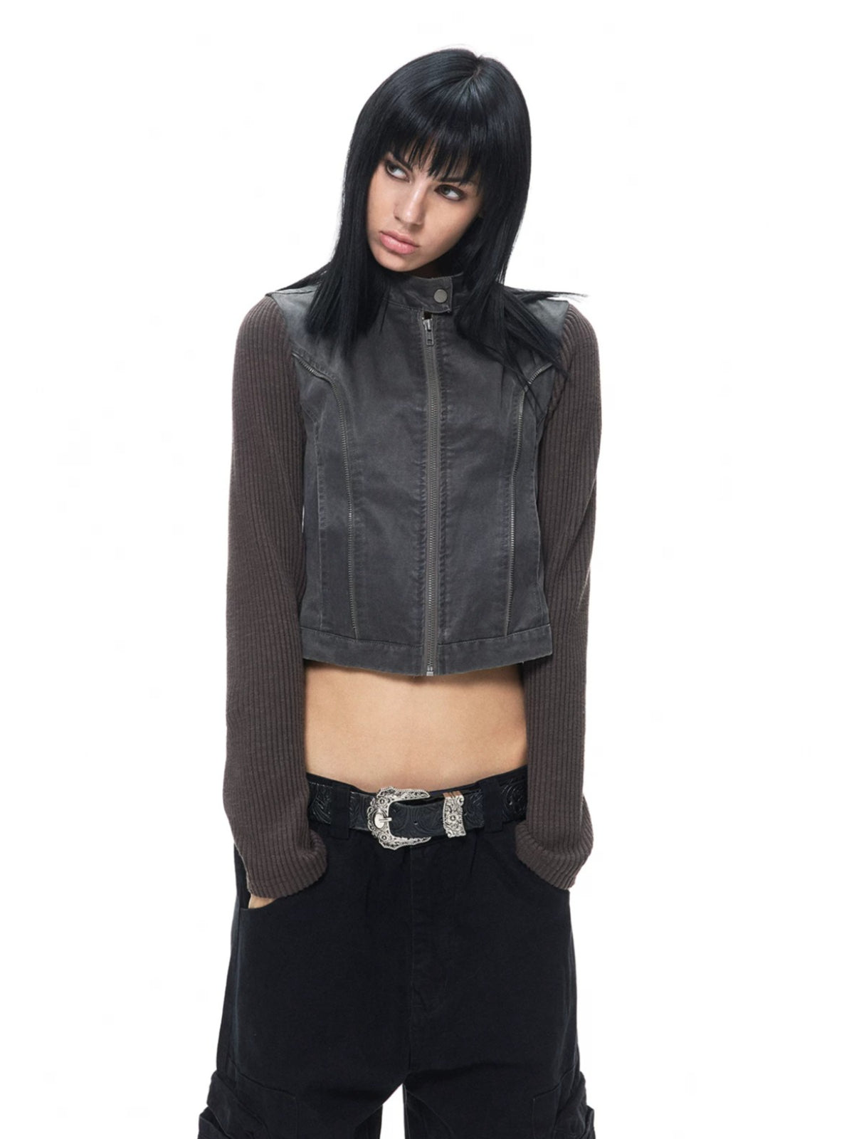 Vintage Stand Collar Utility Jacket