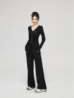 Pleated Knit Cropped Top & Pants Set