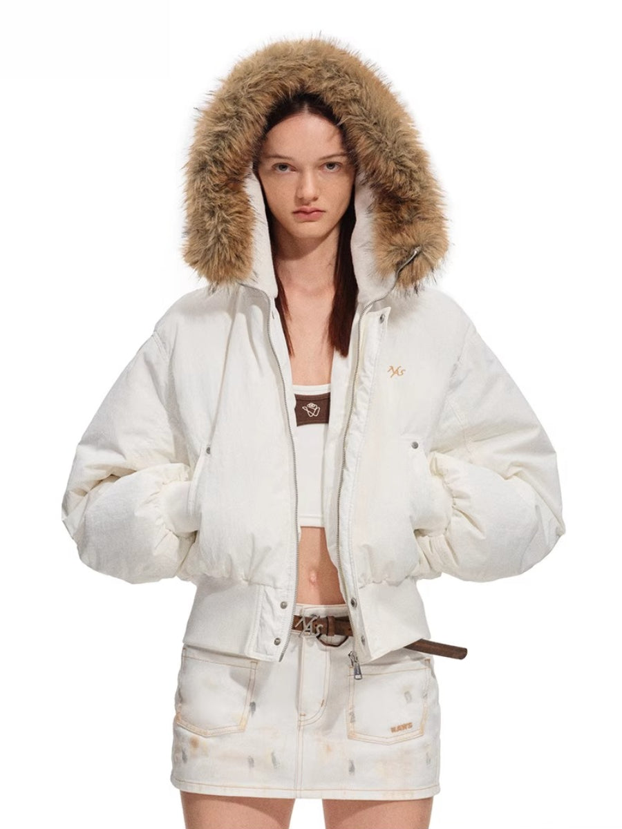 Polar Eco-Faux Fox Fur Down Jacket