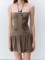Beaded Halter Ruched Dress