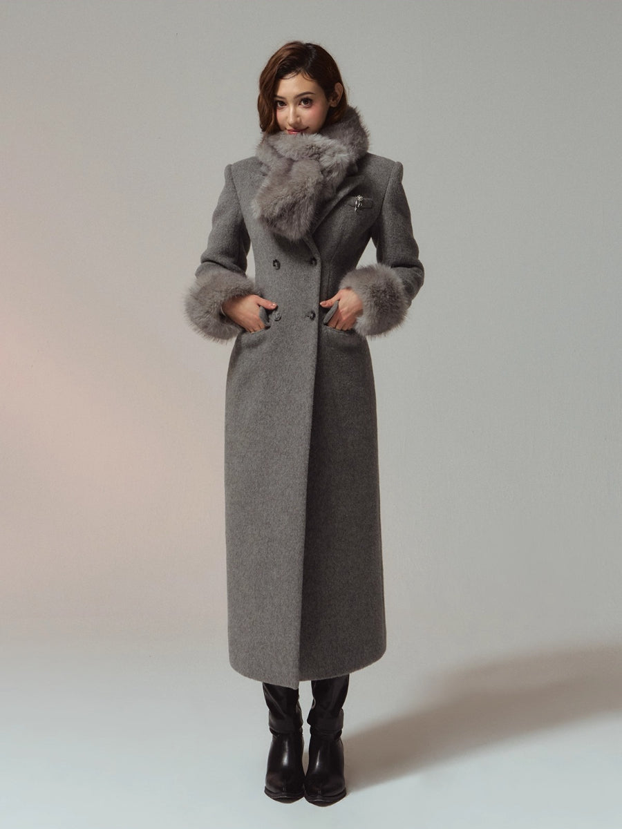 Merino Hourglass Double-Faced Wool Long Coat