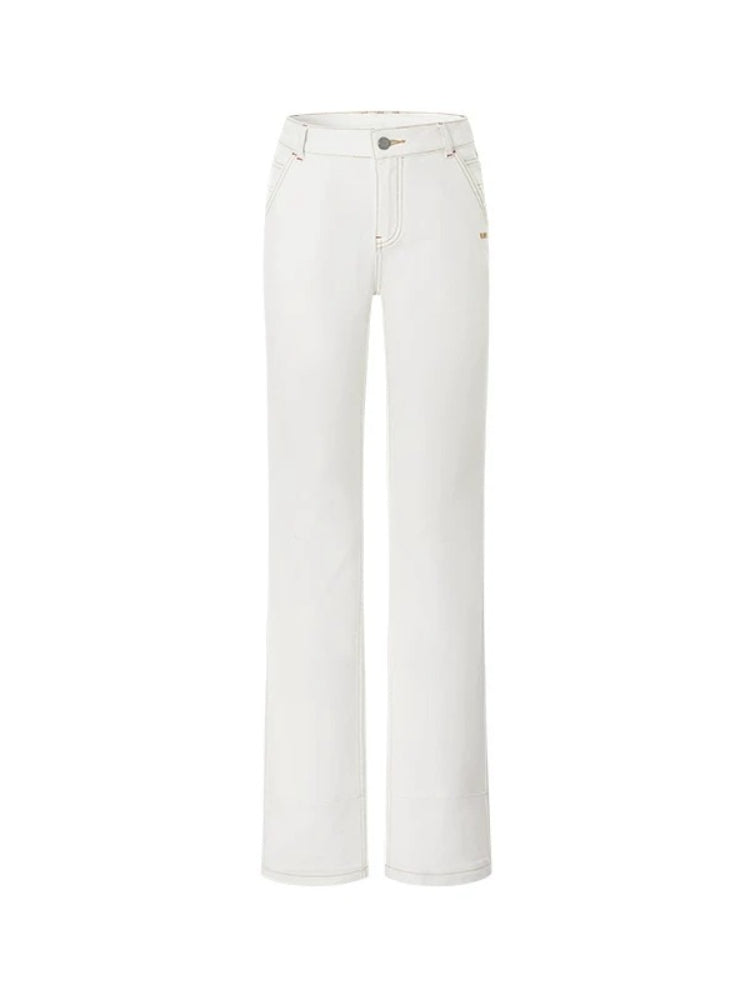 "White" Washed Straight Jeans
