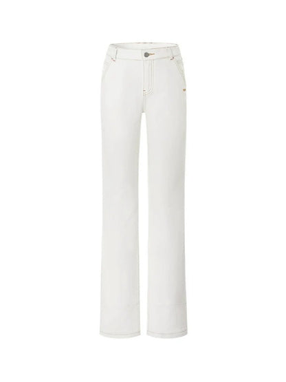 White Washed Straight Jeans