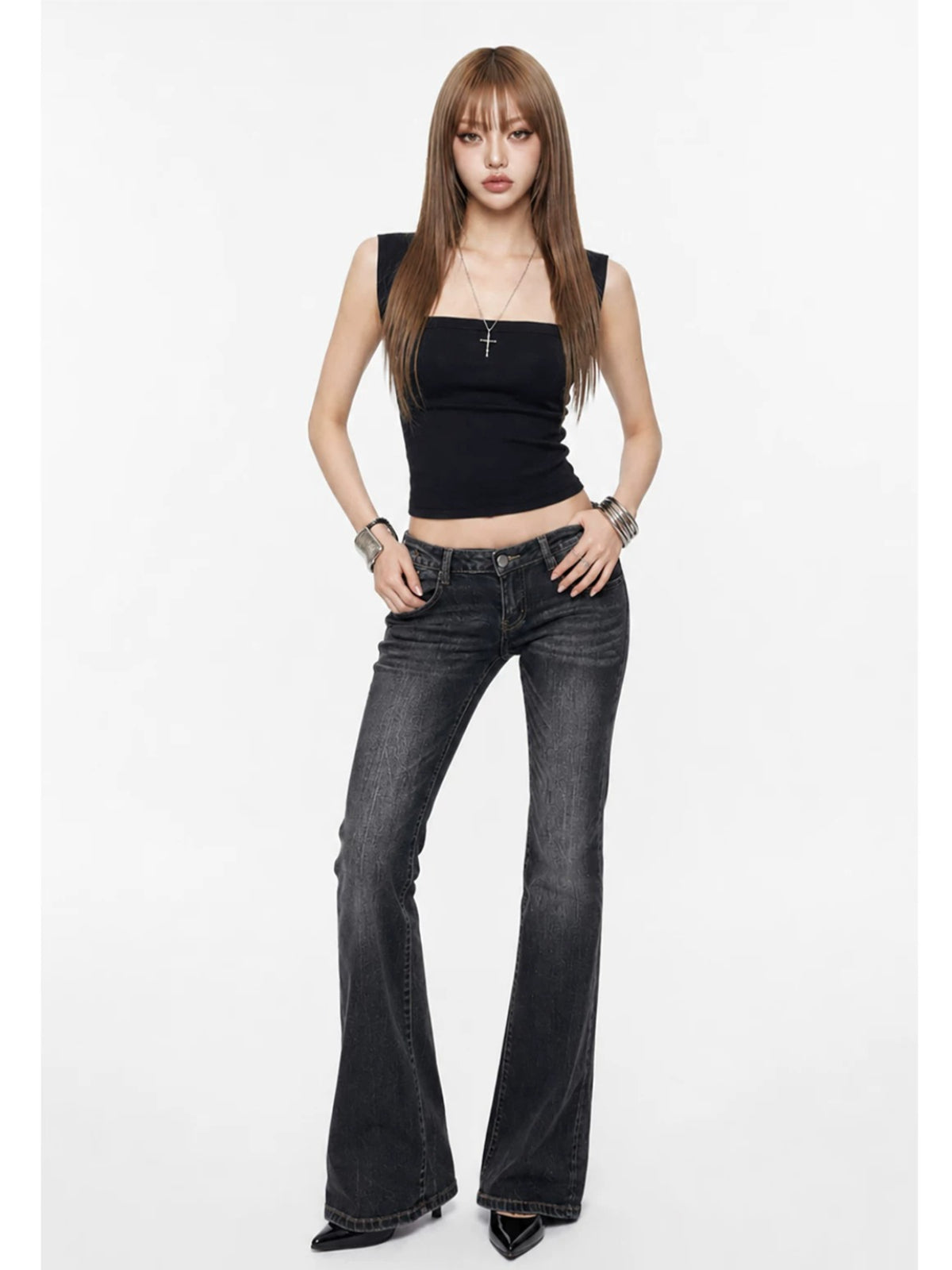 Y2K Low Rise Gradient Flare Jeans